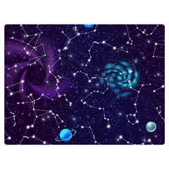 Realistic Night Sky With Constellations Two Sides Premium Plush Fleece Blanket (Extra Small)