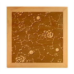 Realistic Night Sky With Constellations Wood Photo Frame Cube