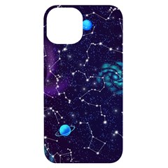Realistic Night Sky With Constellations iPhone 14 Black UV Print Case