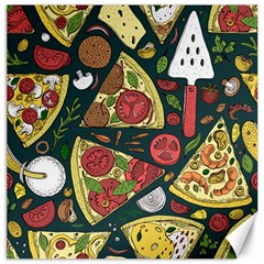 Seamless Pizza Slice Pattern Illustration Great Pizzeria Background Canvas 16  X 16 