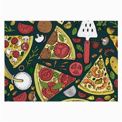 Seamless Pizza Slice Pattern Illustration Great Pizzeria Background Large Glasses Cloth