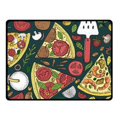 Seamless Pizza Slice Pattern Illustration Great Pizzeria Background Fleece Blanket (small)