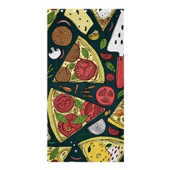 Seamless Pizza Slice Pattern Illustration Great Pizzeria Background Shower Curtain 36  X 72  (stall) 