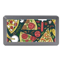 Seamless Pizza Slice Pattern Illustration Great Pizzeria Background Memory Card Reader (mini)