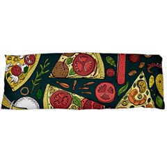 Seamless Pizza Slice Pattern Illustration Great Pizzeria Background Body Pillow Case (dakimakura)