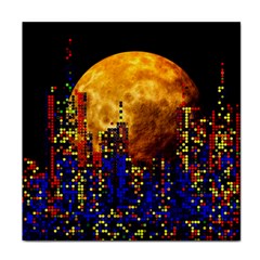 Skyline Frankfurt Abstract Moon Face Towel