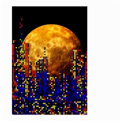 Skyline Frankfurt Abstract Moon Small Garden Flag (two Sides)