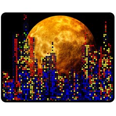 Skyline Frankfurt Abstract Moon Two Sides Fleece Blanket (medium)