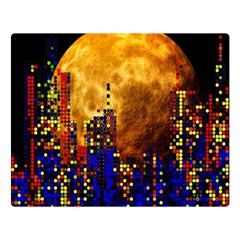 Skyline Frankfurt Abstract Moon Two Sides Premium Plush Fleece Blanket (large)