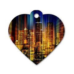 Skyline Light Rays Gloss Upgrade Dog Tag Heart (one Side)