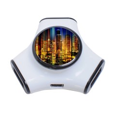 Skyline Light Rays Gloss Upgrade 3-port Usb Hub by Cemarart