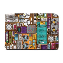 Pattern Design Art Techno  Dj Music Retro Music Device Small Doormat