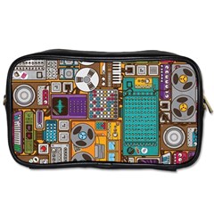 Pattern Design Art Techno  Dj Music Retro Music Device Toiletries Bag (one Side)