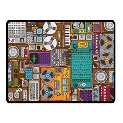 Pattern Design Art Techno  Dj Music Retro Music Device Two Sides Fleece Blanket (small)