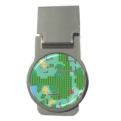 Green Retro Games Pattern Money Clips (round) 