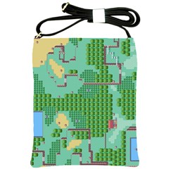 Green Retro Games Pattern Shoulder Sling Bag by Cemarart