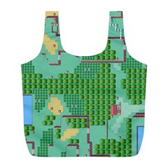 Green Retro Games Pattern Full Print Recycle Bag (l)