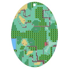 Green Retro Games Pattern Uv Print Acrylic Ornament Oval by Cemarart