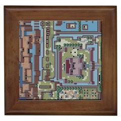 Arcade Game Retro Pattern Framed Tile