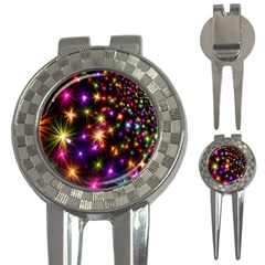 Star Colorful Christmas Xmas Abstract 3-in-1 Golf Divots