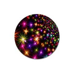 Star Colorful Christmas Xmas Abstract Magnet 3  (round)