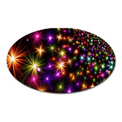 Star Colorful Christmas Xmas Abstract Oval Magnet