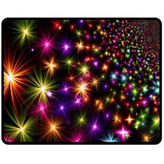 Star Colorful Christmas Xmas Abstract Two Sides Fleece Blanket (medium)