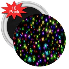 Star Colorful Christmas Abstract 3  Magnets (10 Pack) 