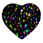 Star Colorful Christmas Abstract Heart Ornament (Two Sides) Front