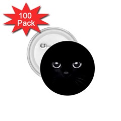 Black Cat Face 1 75  Buttons (100 Pack)  by Cemarart