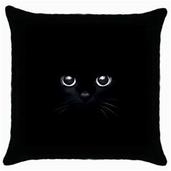 Black Cat Face Throw Pillow Case (black)