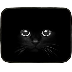 Black Cat Face Two Sides Fleece Blanket (mini)