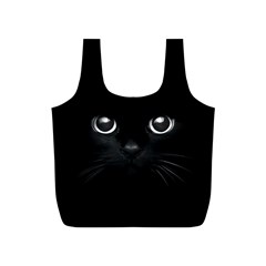 Black Cat Face Full Print Recycle Bag (s)