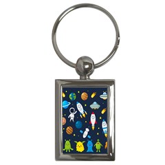 Big Set Cute Astronauts Space Planets Stars Aliens Rockets Ufo Constellations Satellite Moon Rover Key Chain (rectangle)