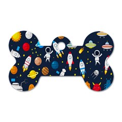 Big Set Cute Astronauts Space Planets Stars Aliens Rockets Ufo Constellations Satellite Moon Rover Dog Tag Bone (one Side)