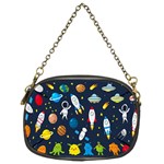 Big Set Cute Astronauts Space Planets Stars Aliens Rockets Ufo Constellations Satellite Moon Rover Chain Purse (Two Sides) Front