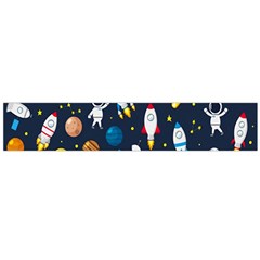 Big Set Cute Astronauts Space Planets Stars Aliens Rockets Ufo Constellations Satellite Moon Rover Large Premium Plush Fleece Scarf 