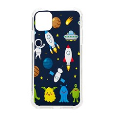 Big Set Cute Astronauts Space Planets Stars Aliens Rockets Ufo Constellations Satellite Moon Rover Iphone 11 Tpu Uv Print Case by Cemarart