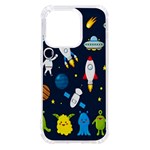 Big Set Cute Astronauts Space Planets Stars Aliens Rockets Ufo Constellations Satellite Moon Rover iPhone 14 Pro TPU UV Print Case Front