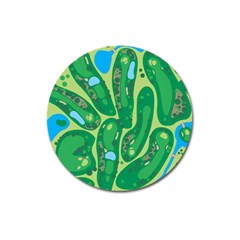 Golf Course Par Golf Course Green Magnet 3  (round)