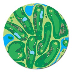 Golf Course Par Golf Course Green Magnet 5  (round) by Cemarart