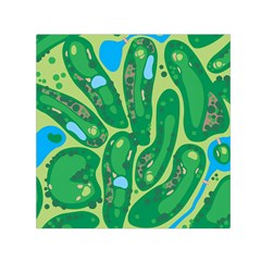 Golf Course Par Golf Course Green Square Satin Scarf (30  X 30 )