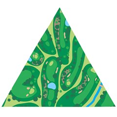 Golf Course Par Golf Course Green Wooden Puzzle Triangle by Cemarart