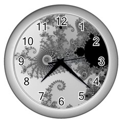 Males Mandelbrot Abstract Almond Bread Wall Clock (silver)