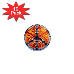 Tie Dye Peace Sign 1  Mini Magnet (10 Pack) 