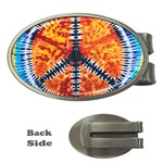 Tie Dye Peace Sign Money Clips (Oval)  Front