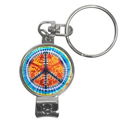 Tie Dye Peace Sign Nail Clippers Key Chain