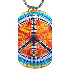 Tie Dye Peace Sign Dog Tag (one Side) by Cemarart