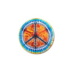 Tie Dye Peace Sign Golf Ball Marker