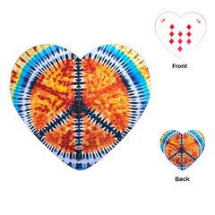 Tie Dye Peace Sign Playing Cards Single Design (heart) by Cemarart